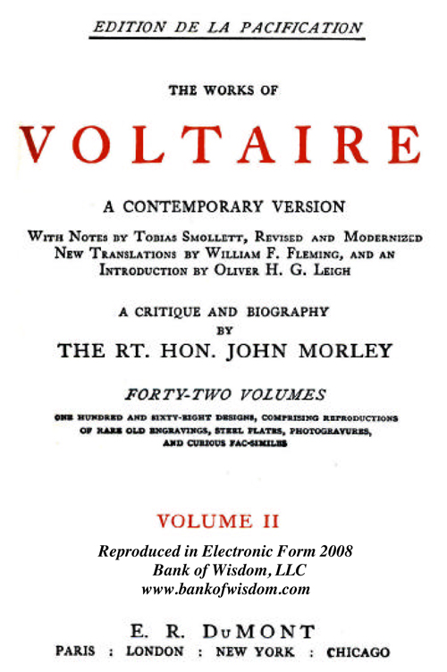 The Works of Voltaire, Vol. 2 of 42 vols. + INDEX volume 43